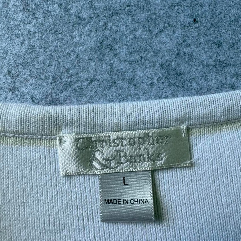 Christopher and Banks Sleeveless Summer Sweater Size L 100% cotton. Nautical - Picture 3 of 6